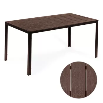 6 személyes kerti asztal 156x78 cm polywood barna