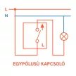 Nova kettős egy áramkörös egypólusú kapcsoló 101 fehér kerettel