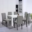 Leon 6+1 étkező garnitúra fehér-szürke