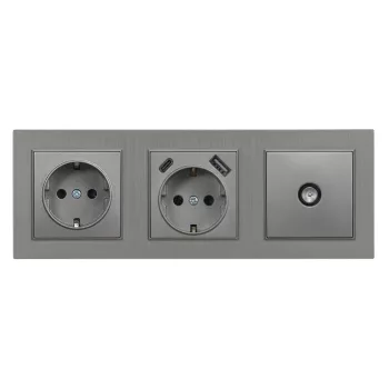   Nova dugalj, USB, TV csatlakozóval szürke szálcsiszolt kerettel