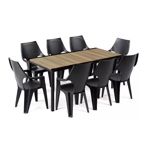 Parker Large 8+1 kerti bútor garnitúra szett kőris-grafit
