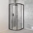 Spirit Clear 80x80 cm íves zuhanykabin zuhanytálca nélkül fekete
