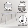 Bora 140 cm szögletes szinterezett kő étkezőasztal fehér