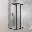 Spirit Clear 90x90 cm íves zuhanykabin zuhanytálca nélkül fekete