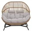 HOLAND rattan dupla kosárfotel bézs