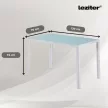 Ezra 120 cm szögletes üveg étkezőasztal